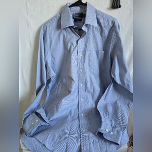 Polo Ralph Lauren Mens Blue dress shirt Curham Classic fit neck size 15.5  34/35